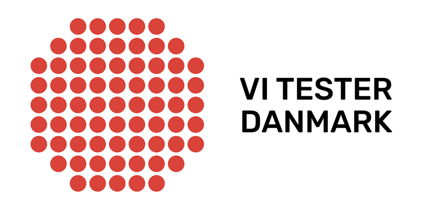 "Vi tester Danmark" logo