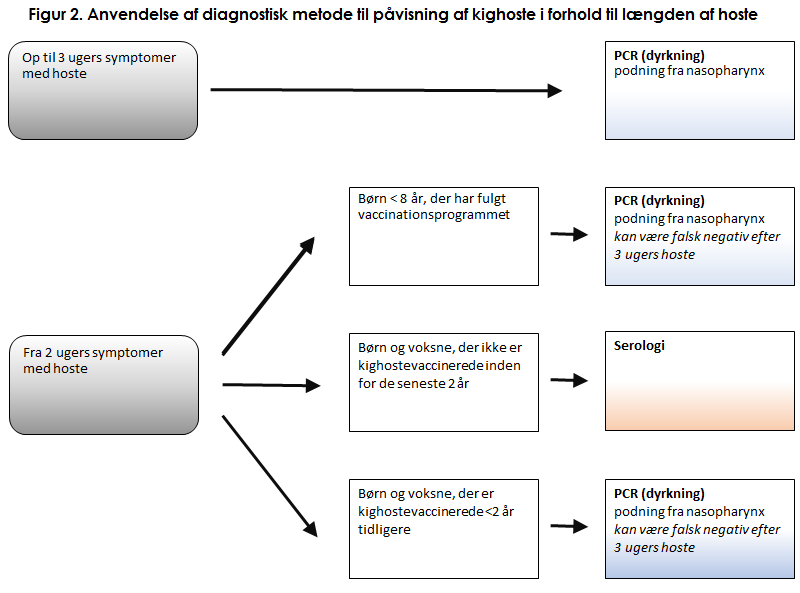 Anvendelse af diagnostiske metode til påvisning af kighoste i forhold til længden af hoste