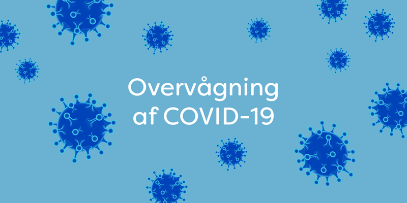 Billede med virus og teksten "Overvågning af COVID-19"