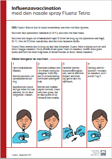 Vejledning til Influenzavaccination med den nasale spray Fluenz Tetra