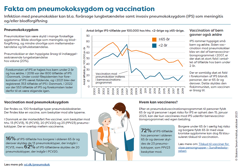 Infografik om pneumokoksygdom og vaccination